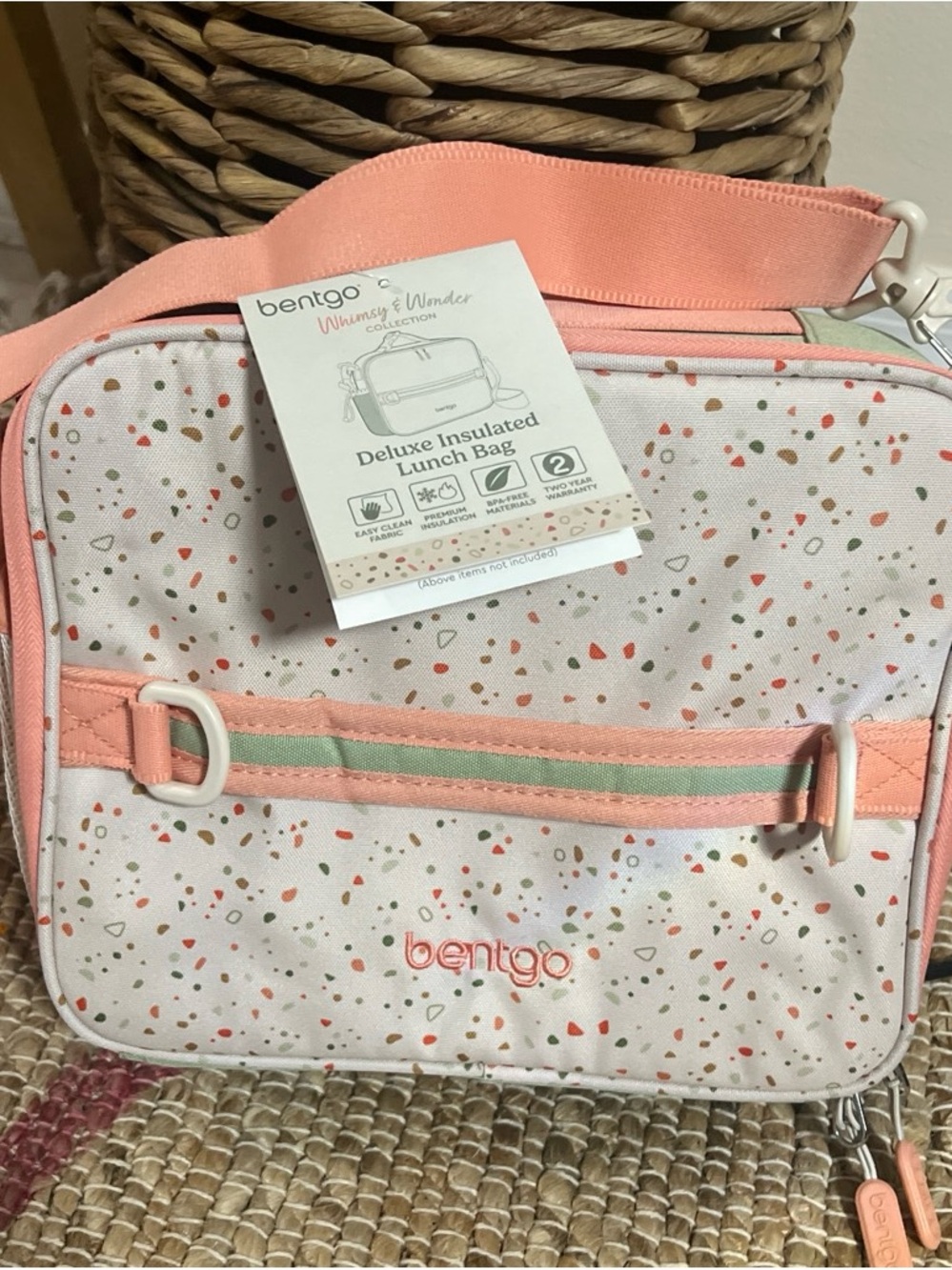 Bentgo Pink Confetti Deluxe Insulated Lunch Bag
